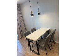 Стул на металлокаркасе Чилли синяя ткань / белый фото покупателя 356