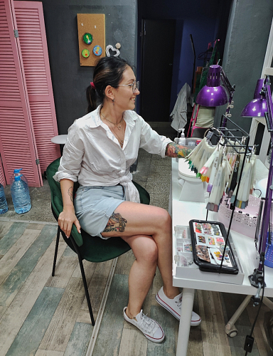 Стул на металлокаркасе Инклес синий / черный глянец фото покупателя 3