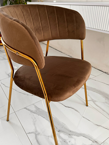 Стул на металлокаркасе Kamelia голубой / голубой / золотой фото покупателя 46