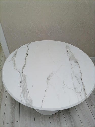 Стол Тулип 90х73 дуб вотан / белый  - Уцененный экземпляр фото покупателя 40