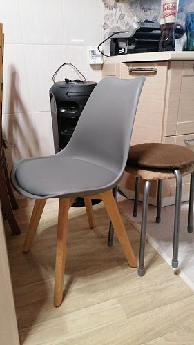 Деревянный стул Bonuss темно-серый / черное сидение / черный фото покупателя 45