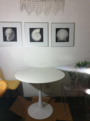 Стеклянный стол Tulip 90 black glass фото покупателя 34