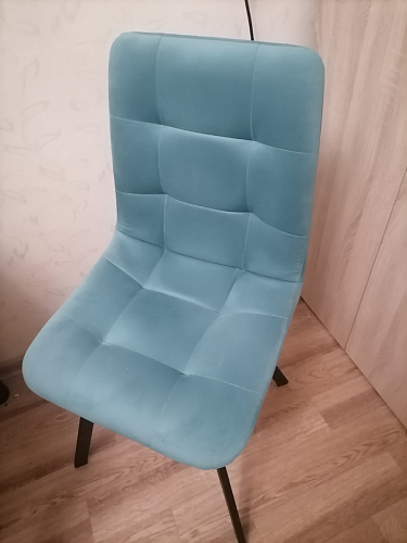 Стул на металлокаркасе Чилли К светло-серый велюр / черный каркас фото покупателя 1333