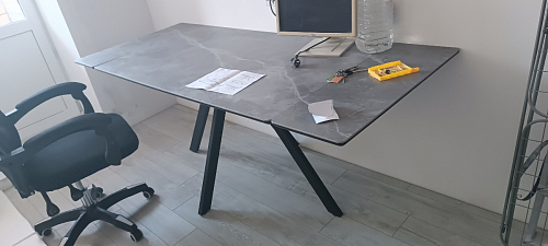 Керамический стол Вилли 140(200)х80 carmen light grey / черный фото покупателя 58