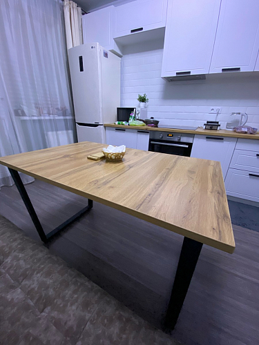 Деревянный стол Лота Лофт 120х75 белый матовый / дуб крафт золотой фото покупателя 545