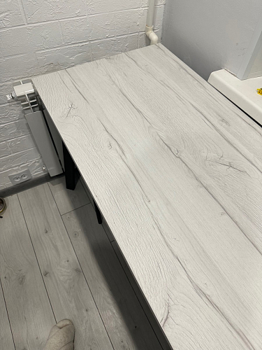 Деревянный стол Барон О 200 х 90 белая пленка шагрень / черный фото покупателя 76