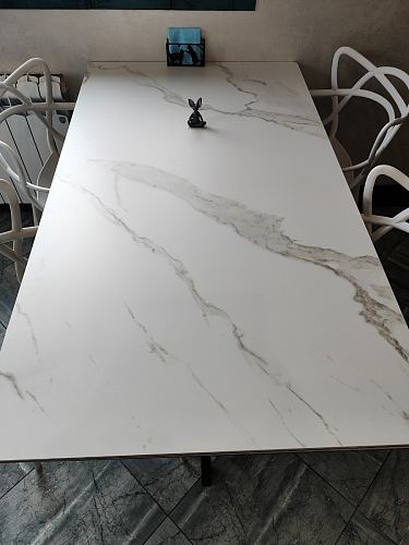 Керамический стол Вилли 140(200)х80 серый мрамор larka grey / черный фото покупателя 27