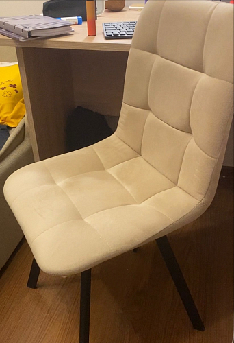 Стул на металлокаркасе Чилли К темно-серый (velutto 32) / черный фото покупателя 190