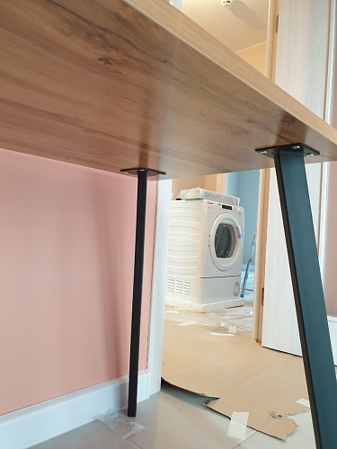 Стол Тринити Лофт 120 32 мм дуб галифакс табако / черный матовый фото покупателя 13