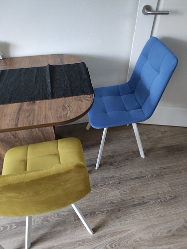 Стул на металлокаркасе Чилли черный / голубой фото покупателя 936