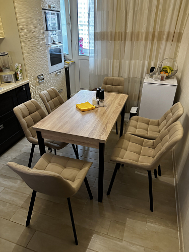 Стул на металлокаркасе Челси бежевый / белый каркас фото покупателя 21