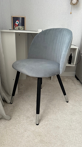 Стул на металлокаркасе Gabi dark beige / black / silver фото покупателя 161