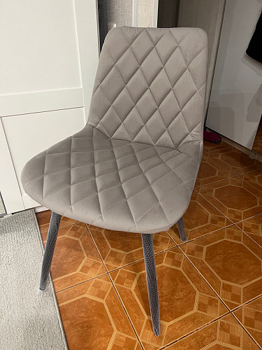 Стул на металлокаркасе Баодин К крутящийся фиолетовый teddy 944 / черный фото покупателя 11