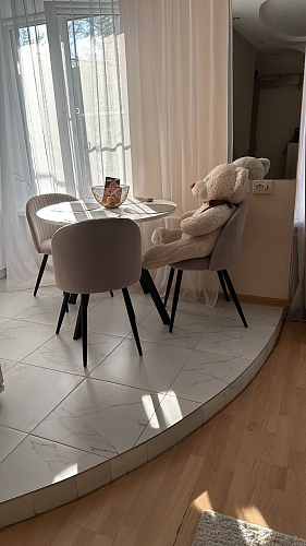 Стул на металлокаркасе Gabi 1 light blue / black / gold фото покупателя 119