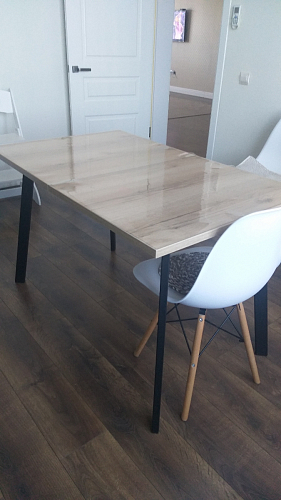 Стол раскладной Колон Лофт 120 32 мм дуб галифакс табако / черный матовый фото покупателя 9