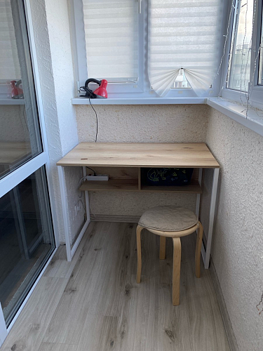 Письменный стол Клер Лофт дуб делано светлый / белый матовый фото покупателя 5