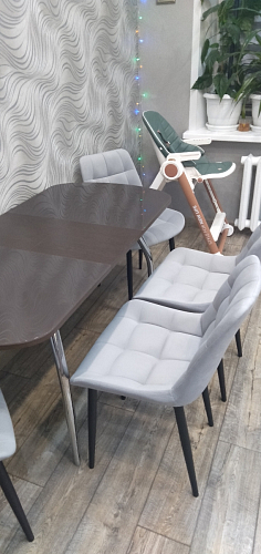 Стул на металлокаркасе Челси бежевый / черный фото покупателя 105