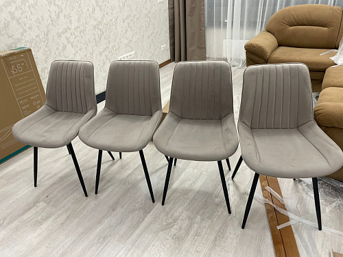 Стул на металлокаркасе Седа 360 К латте (velutto 08) / белый фото покупателя 56