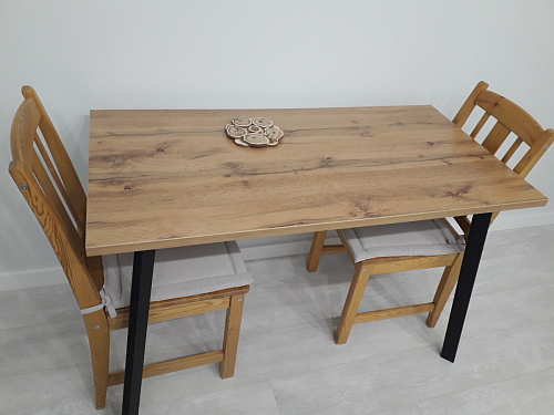 Стол Тринити Лофт 120 32 мм бетон / черный матовый фото покупателя 505