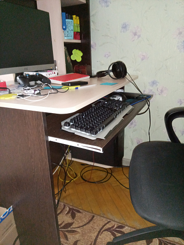 Компьютерный стол Грета-1 венге / дуб молочный фото покупателя 21