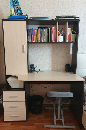 Компьютерный стол КСТ-16 левый дуб сонома / белый фото покупателя 124