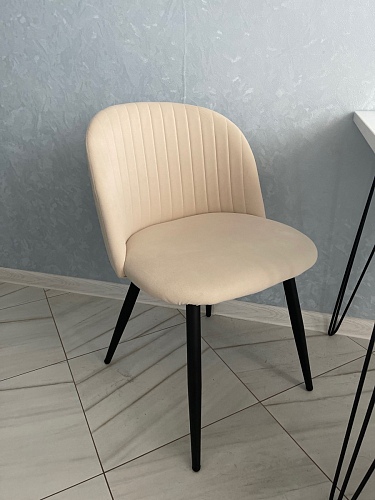 Стул на металлокаркасе Gabi dark beige / black / silver фото покупателя 728