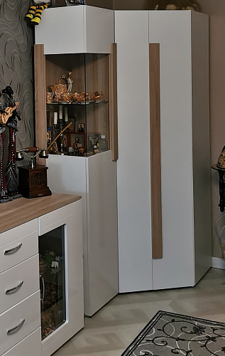 Шкаф угловой Римини 2025 дуб ватан / бетон чикаго фото покупателя 1