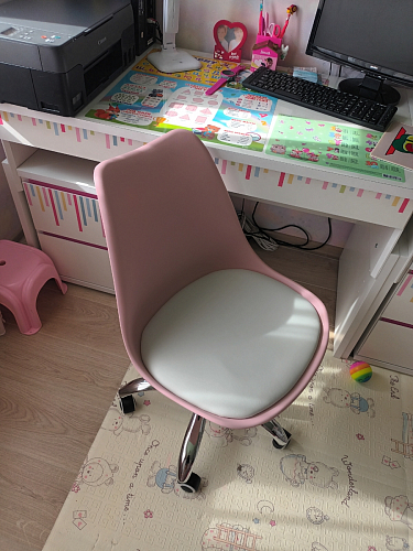 Компьютерное кресло Kolin с подушкой clear / white фото покупателя 492