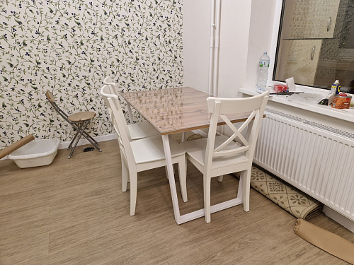 Деревянный стол Лота Лофт 140х80 белый матовый / бетон светлый фото покупателя 487