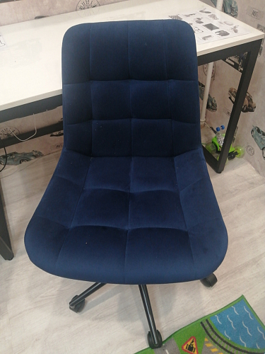 Компьютерное кресло Честер темно-серый велюр velutto 32 / белый фото покупателя 34