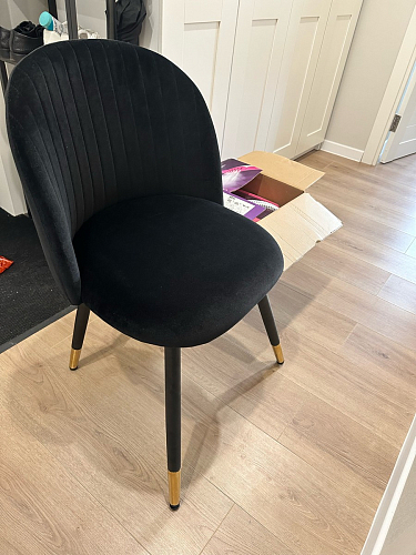 Стул на металлокаркасе Gabi 1 light blue / black / gold фото покупателя 164