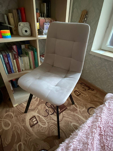 Стул на металлокаркасе Чилли синяя ткань / белый фото покупателя 1331