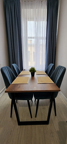 Стол Лота Лофт 140 25 мм черный матовый / дуб вотан фото покупателя 434