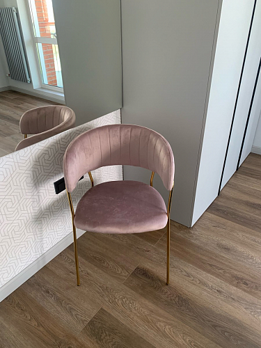 Стул на металлокаркасе Kamelia светло-фиолетовый / золотой фото покупателя 87