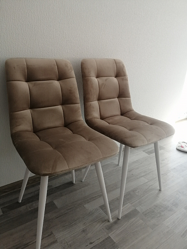 Стул на металлокаркасе Чилли бежевый / белый каркас фото покупателя 681