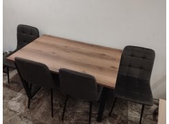 Деревянный стол Лота Лофт 120(160)х75 черный матовый / бетон светлый фото покупателя 39