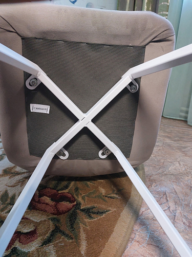 Стул на металлокаркасе Чилли синяя ткань / белый фото покупателя 283