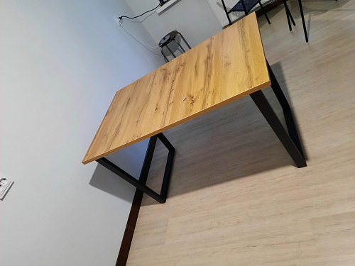 Деревянный стол Лота Лофт 140х80 черный матовый / бетон светлый фото покупателя 655