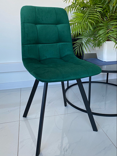 Стул на металлокаркасе Чилли К светло-серый велюр / черный каркас фото покупателя 712