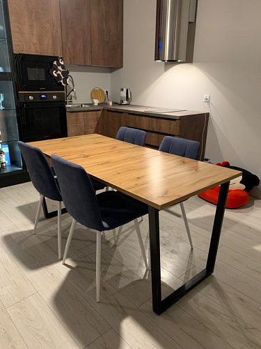 Деревянный стол Лота Лофт 120x75 дуб крафт табачный / черный матовый фото покупателя 73