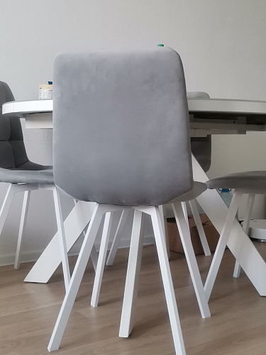 Стул на металлокаркасе Чилли К светло-серый велюр / черный каркас фото покупателя 193