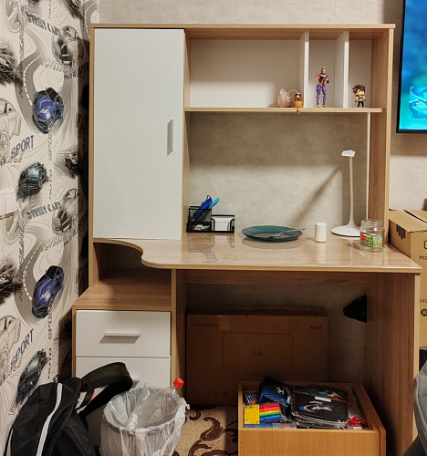 Стол компьютерный КСТ-16 бетон / белый фото покупателя 81