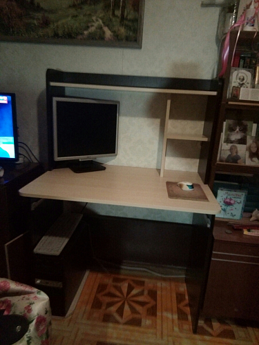 Компьютерный стол Грета-1 ясень шимо / дуб сонома фото покупателя 5