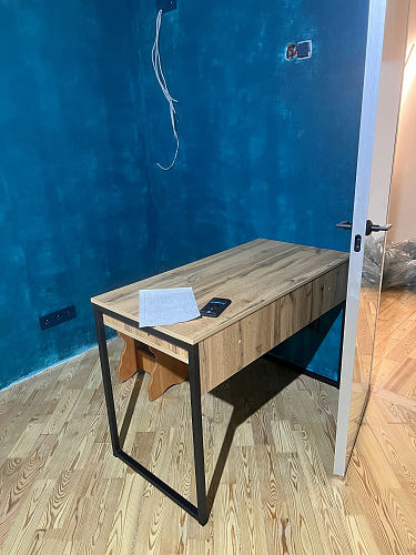 Письменный стол Леон Лофт черный матовый / дуб вотан фото покупателя 206