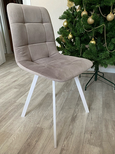 Стул на металлокаркасе Чилли бежевый / белый каркас фото покупателя 1122