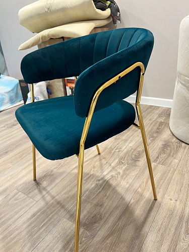 Стул на металлокаркасе Kamelia green / gold фото покупателя 54