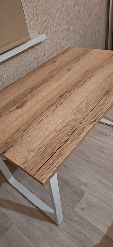 Деревянный стол Барон О 160 х 90 белая пленка шагрень / черный фото покупателя 64