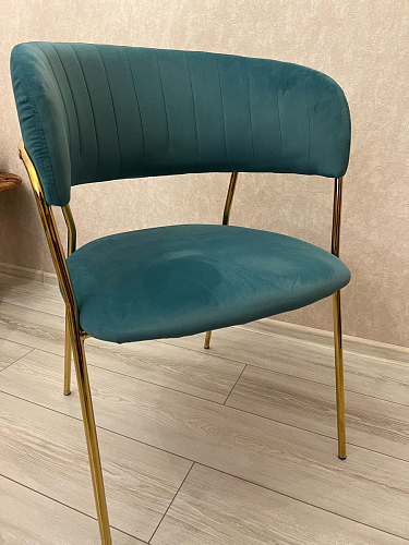 Стул на металлокаркасе Kamelia темно-серый / золотой фото покупателя 65