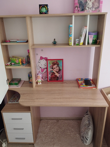 Компьютерный стол КСТ-16 левый дуб сонома / белый фото покупателя 34