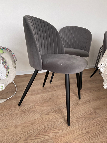 Стул на металлокаркасе Gabi 1 темно-серый / черный фото покупателя 315